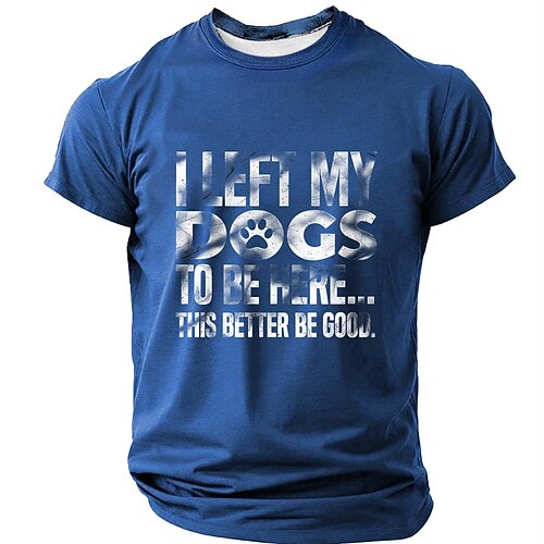 Herren Lustiger Slang T Shirt Kurzarm T-Shirt 3D-Druck Rundhalsausschnitt Hemd Mode Täglich Täglich Straße Blau Schwarz Rote Sommer Frühling Bekleidung S M L XL XXL XXXL Image