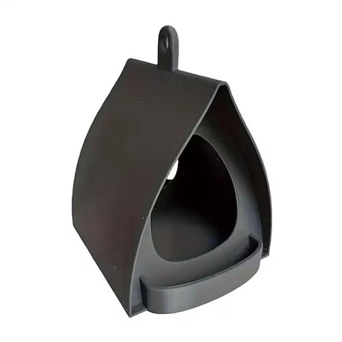 Hängendes Vogelfutterhaus mit Dach, hängendes Vogelfutterhaus aus Kunststoff, dekorative Futterstation im offenen Design, ideal für Garten, Terrasse und Balkon.