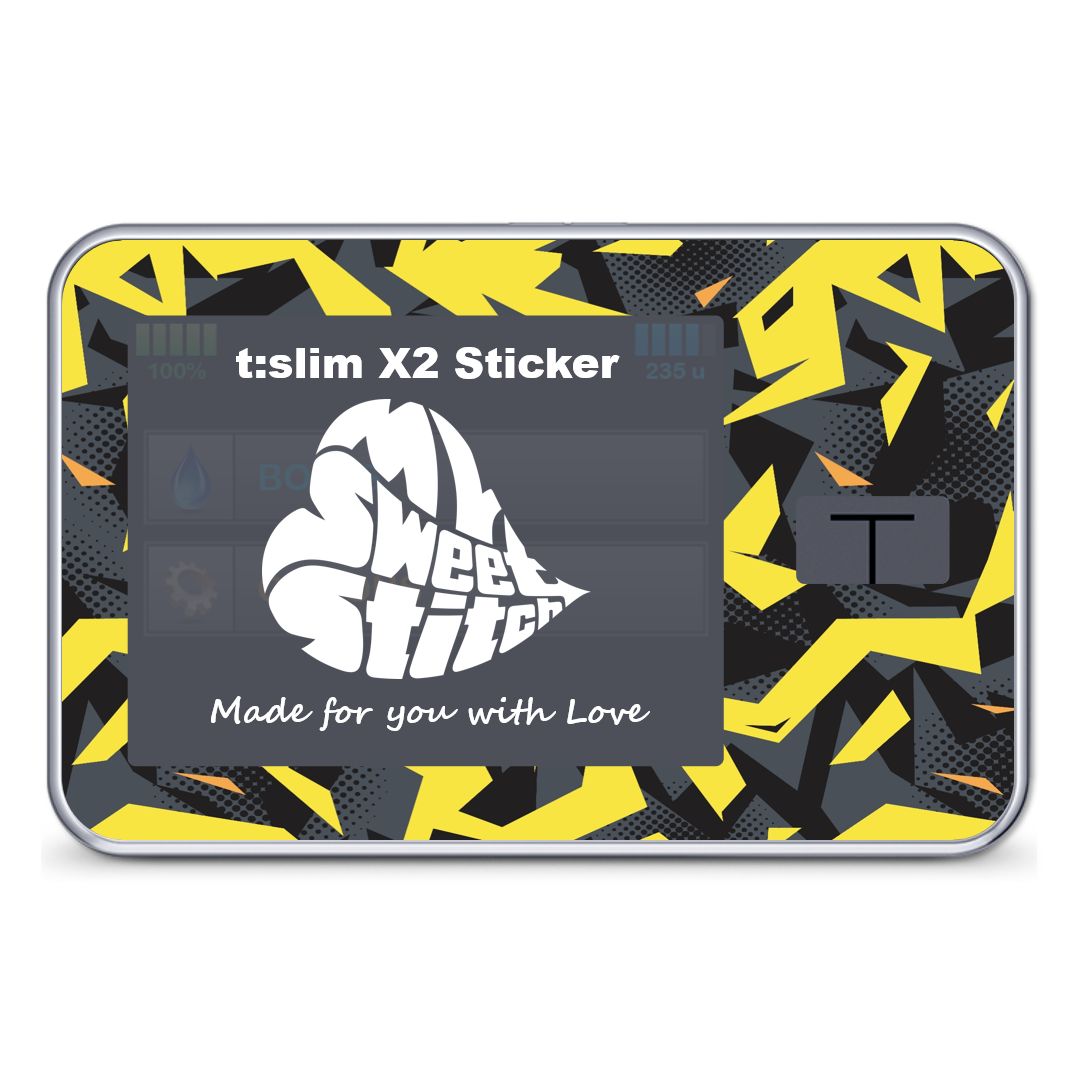 MySweetStitch | Tandem t:slim X2 Sticker Camo Yellow 1 pz Accessori