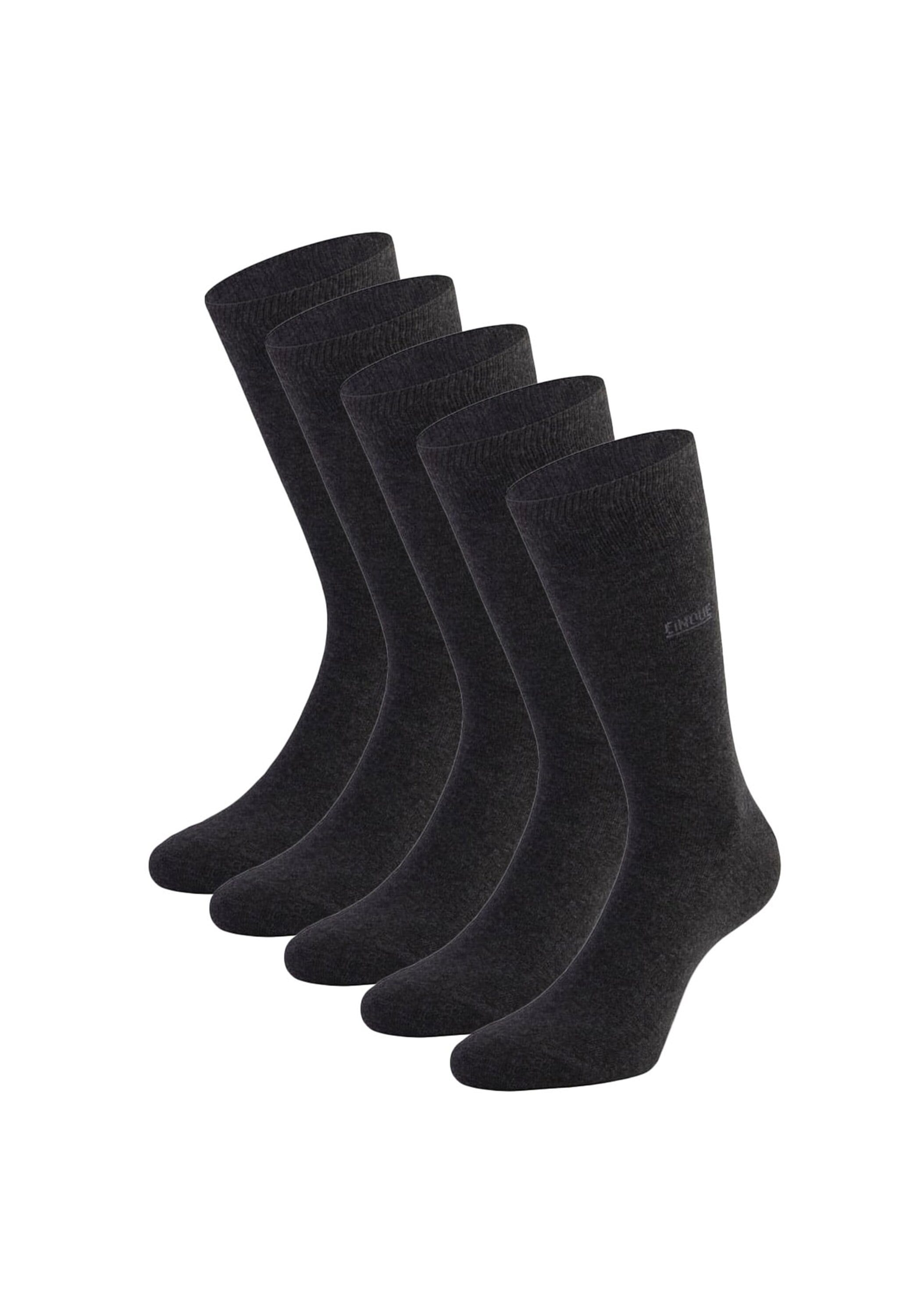 Kurzsocken CINQUE "Socken Business 5P 5er Pack", Herren, Gr. 39-42, grau (anthrazit), Obermaterial: 80% Baumwolle CO. 16% Polyamid PA. 4% Elasthan EL., Socken