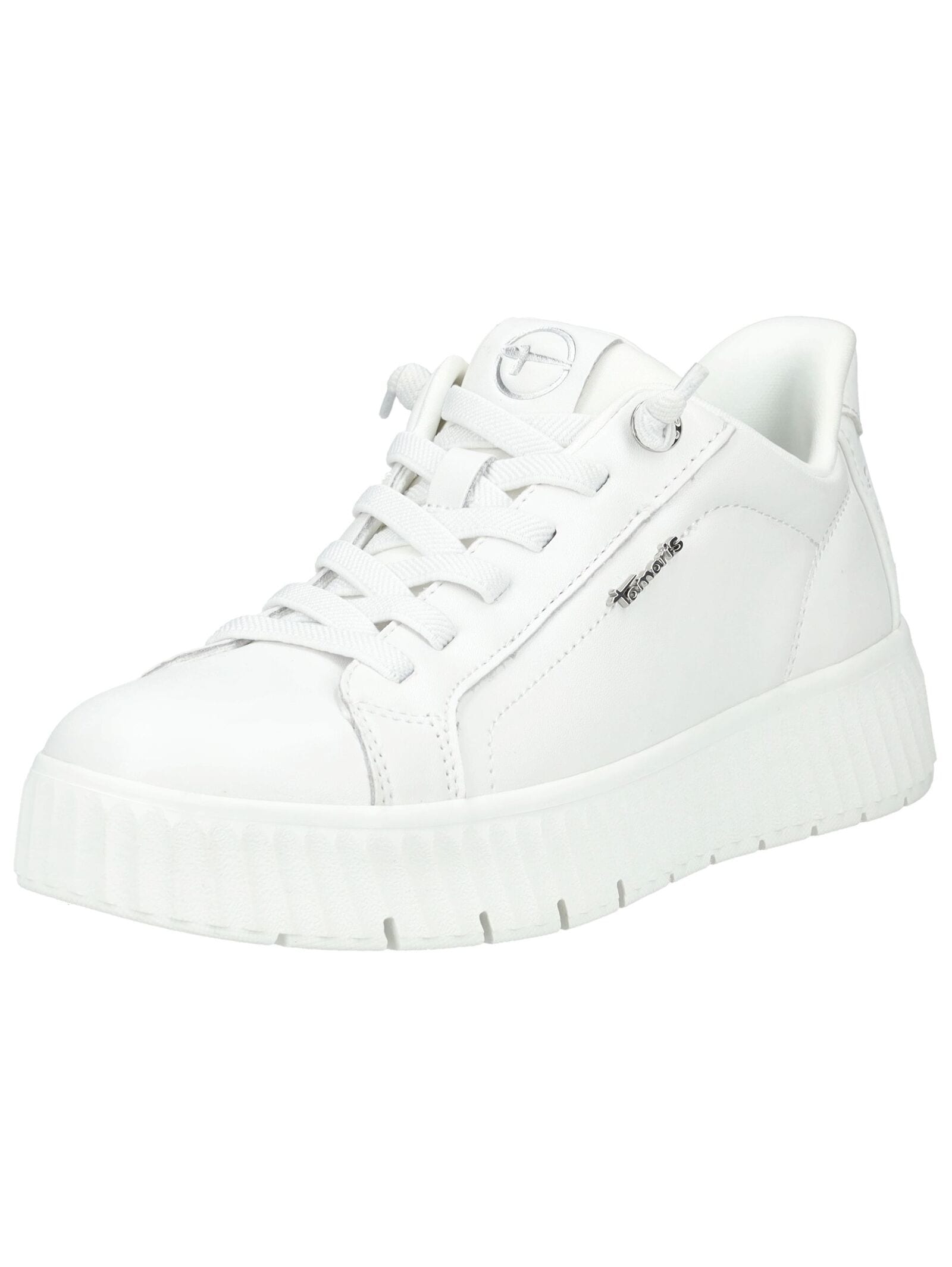 Sneaker TAMARIS "Tamaris Sneaker Leder/Textil", Damen, Gr. 37, weiß, Leder, Textil, Schuhe Sneaker