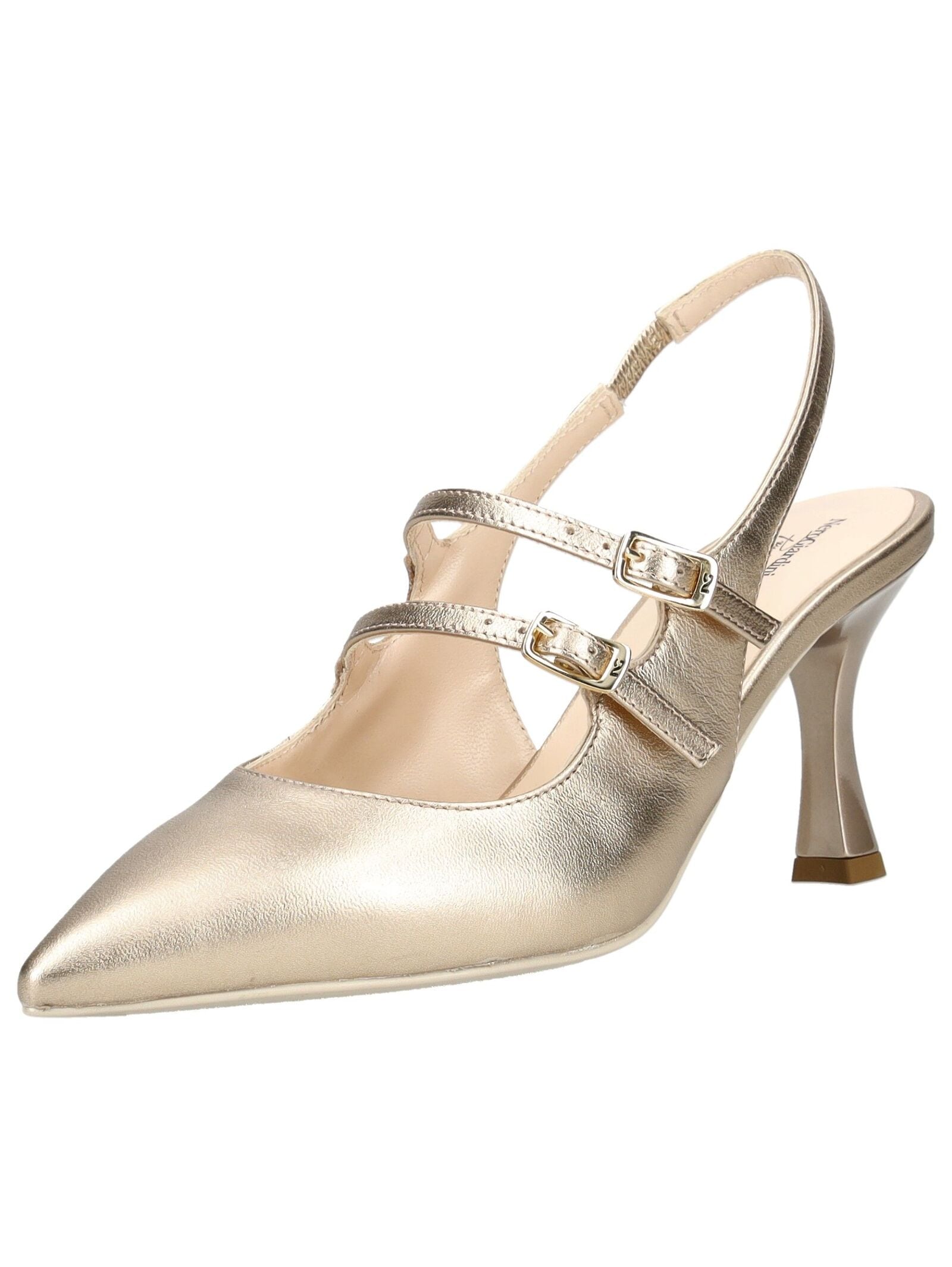 High-Heel-Pumps NERO GIARDINI "Nero Giardini Pumps Leder", Damen, Gr. 38, gold, Leder, Schuhe