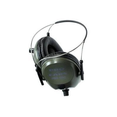Pro-Ears Hearing Protection Pro Tac Plus Gold NRR 26 Earmuffs Black Behind Head with Lithium Batteri