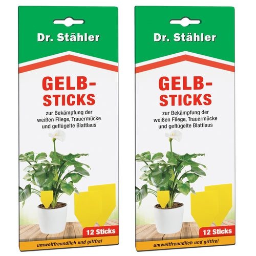 Effektive Gelbsticks zur Bekämpfung fliegender Insekten wie die weiße Fliege, Trauermücke & Blattlaus: 24 Stück Image