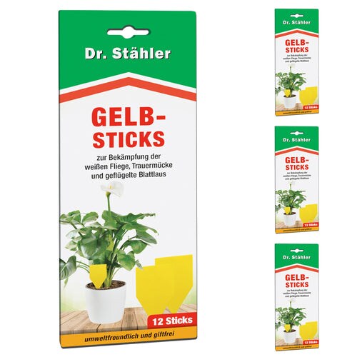 Effektive Gelbsticks zur Bekämpfung fliegender Insekten wie die weiße Fliege, Trauermücke & Blattlaus: 48 Stück Image