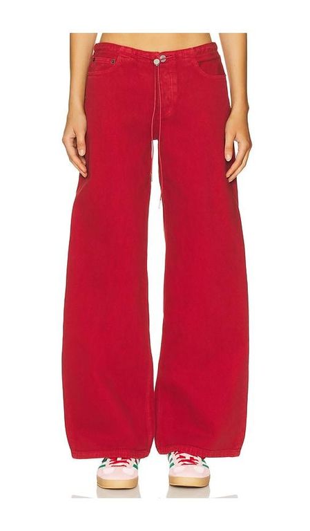 Cool Wide Leg Jeans - Red - Still Here Jeans