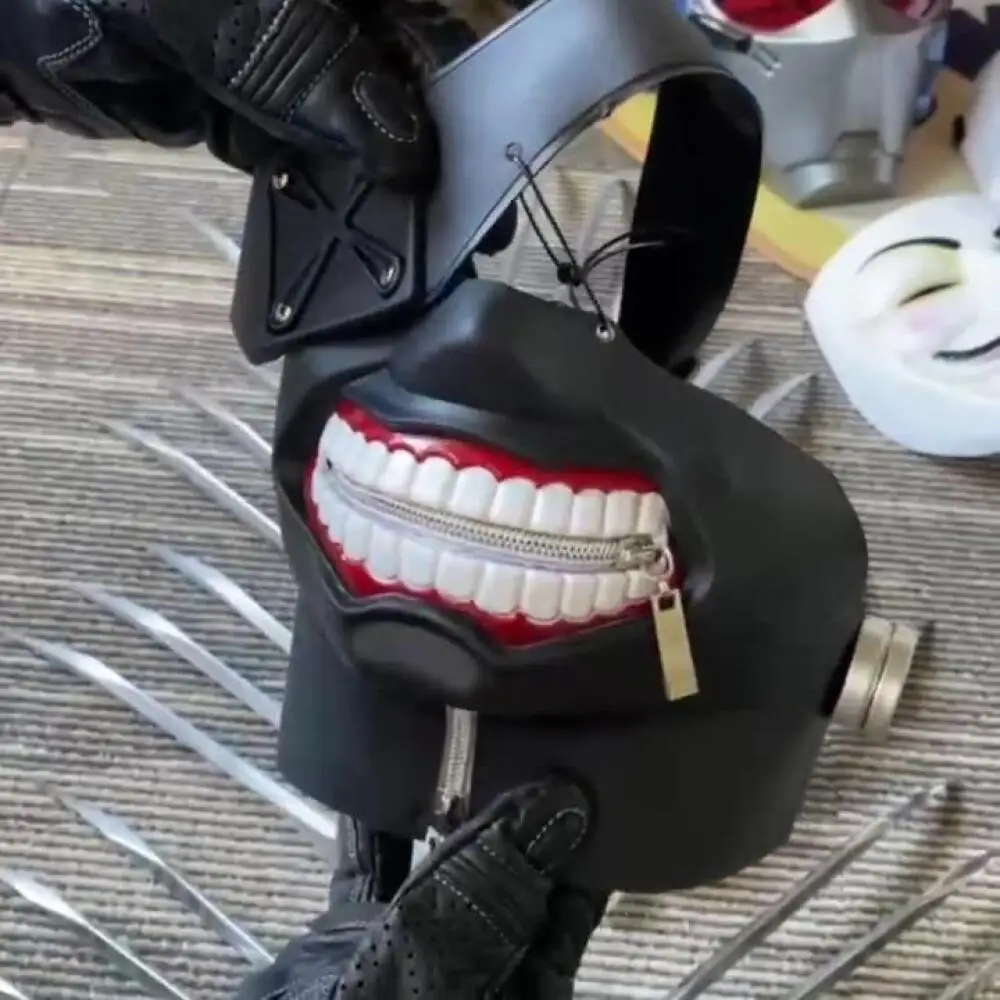 Kaneki Ken Masque Cosplay accessoires hommes femmes Halloween fête 3D masques Anime accessoires fermeture éclair bouche Masque effrayant Masque