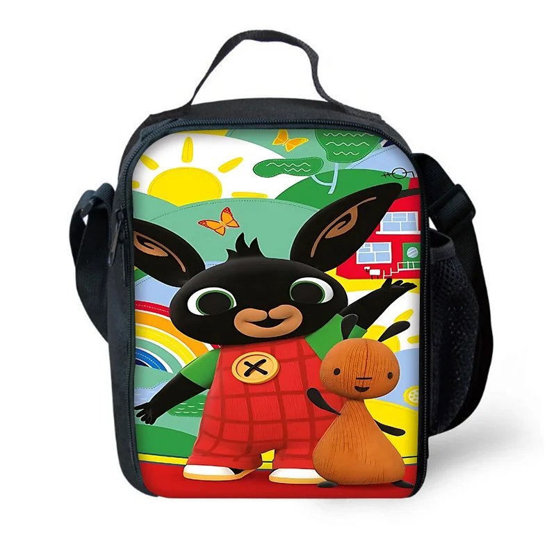 Sac à dos d'école pour enfants avec motif de lapin de dessin animé, avec sacs à déjeuner, trousses à crayons, sacs d'école pour garçons et filles, meilleur cadeau