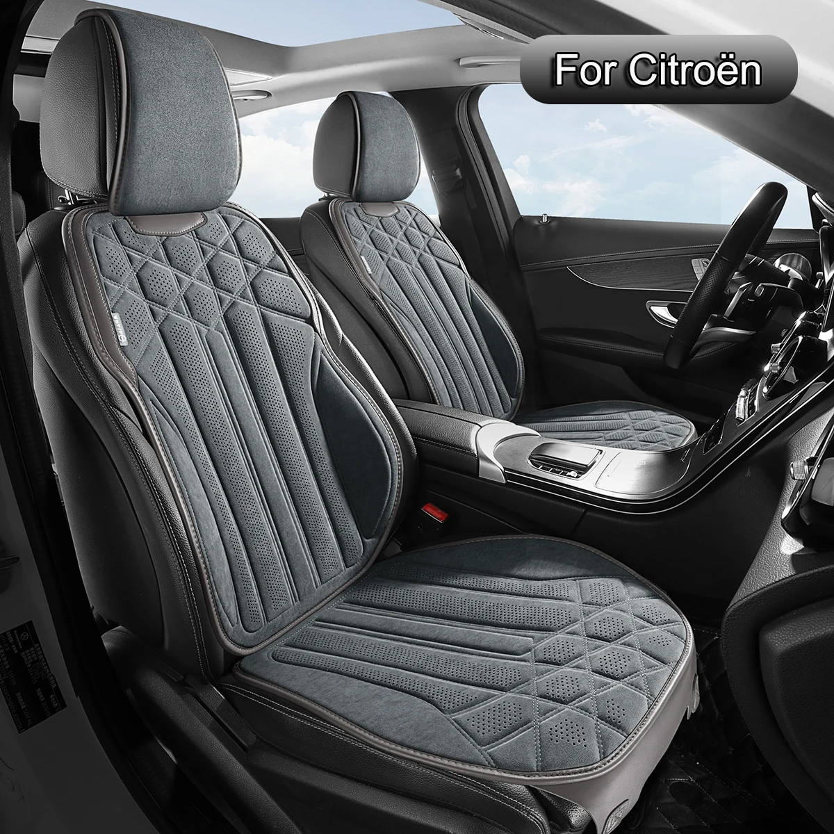 Housses de Sièges de Voiture en Faux Daim Partiellement Recouvrantes, pour Citroen C3, C3 AIRCROSS, C5, C5 AIRCROSS, C5 X, C4, C4 Cactus, C-Elysee, DS3