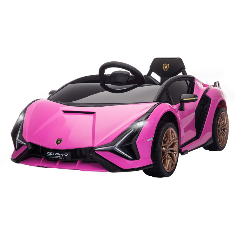 Homcom - Macchina Per Bambini Elettrica Lamborghini 12v Con Telecomando Rosa