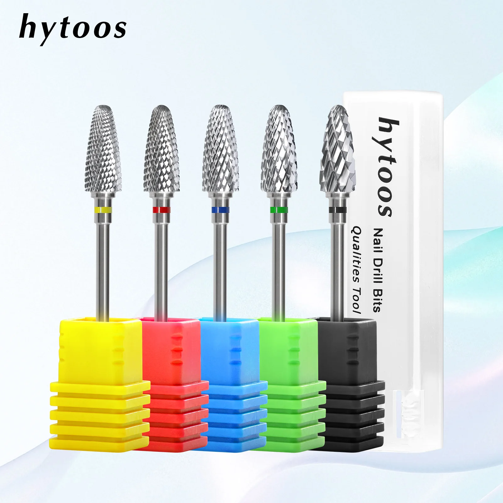 HYTOOS Hartmetall-Nagelbohrer, rotierende Maniküre-Schleifköpfe für Maniküre-Bohrerzubehör, Gel-Entfernungswerkzeuge