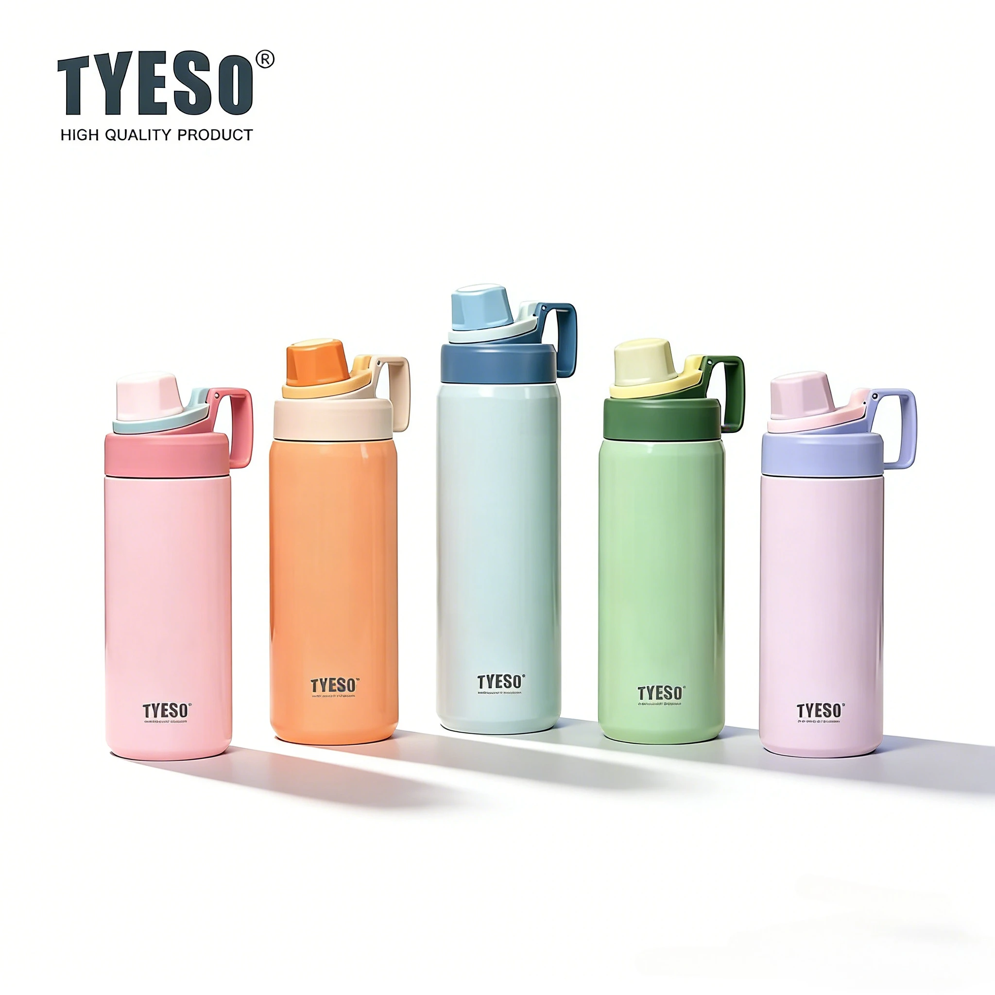 Tyeso 600 ml Sportwasserflasche, isoliert, auslaufsicher, Fitnessflasche für Outdoor-Training, Reisen, Isolierflaschen, tragbares Trinkgeschirr Image