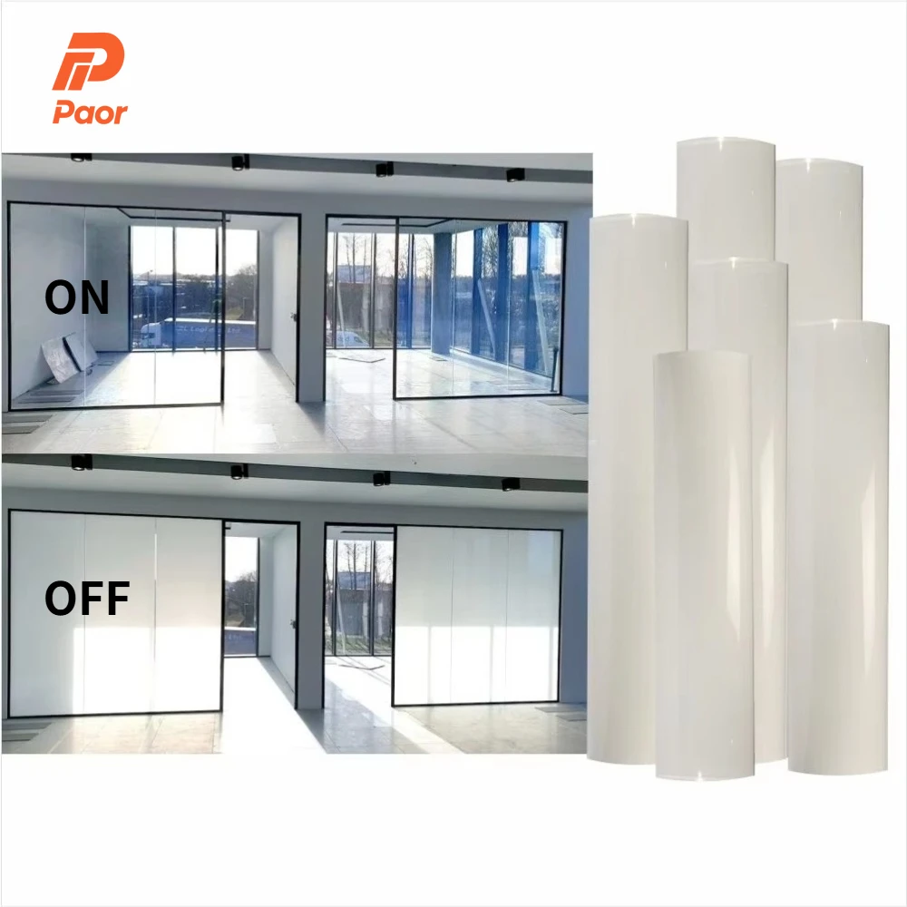 PDLC Smart Film Maßgefertigte Größe Büro Fernbedienung Smart Film PDLC Schaltbare Privatsphäre Smart Tönungsfolie Schaltbare Glasfolie Image