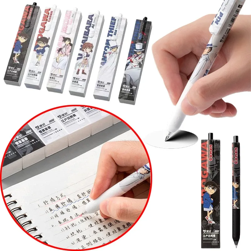 Detektiv Conan Kinder-Druckkugelschreiber, Schwarz, Anime-Charakter, Schüler, Kunststoff, Prüfung, Komfortabler Griff, Geburtstagsgeschenk Image