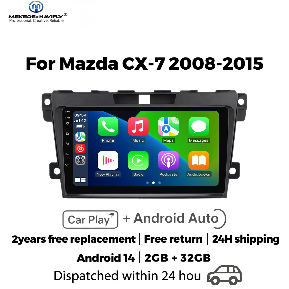 MEKEDE&NAVIFLY Für Mazda Cx-7 cx7 2008-2015 Android 14 Carplay AUTO Auto Radio Zentrale Multimedia-Player intelligente Auto systeme Image