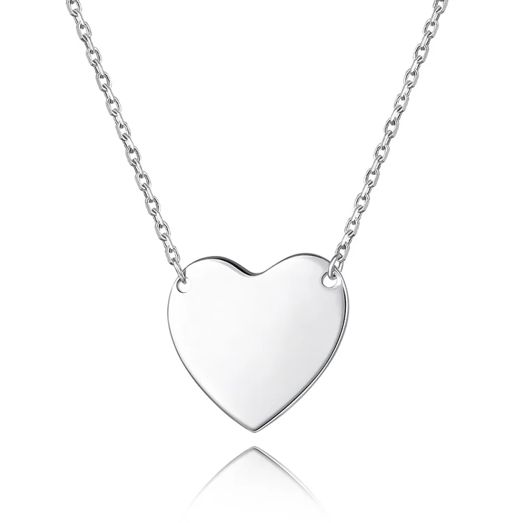 POLIVA gioielli di moda all'ingrosso collane in argento Sterling 925 placcato oro 18 carati a forma di cuore collana con nome personalizzato vuoto