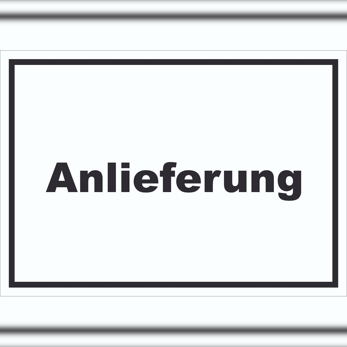 HB-Druck Anlieferung Schild mit Text Annahme waagerecht A1 Rückseite selbstklebend