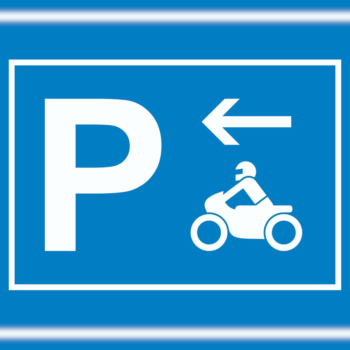 HB-Druck Motorrad Bike Parkplatz Schild mit Richtungspfeil links waagerecht A4 (210x297mm) Image