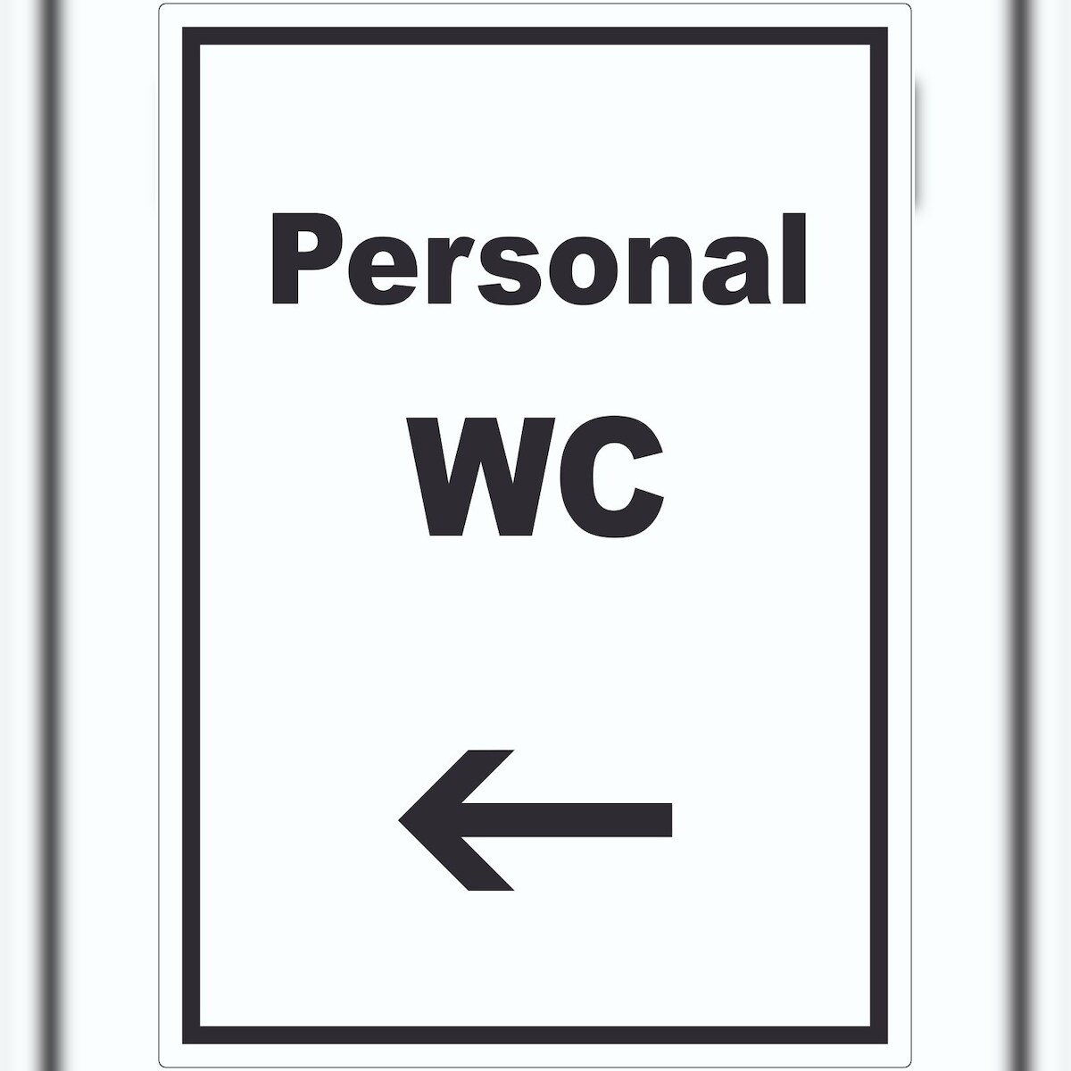 HB-Druck Personal WC Aufkleber mit Text und Richtungspfeil links hochkant A8 (52x74mm) Image