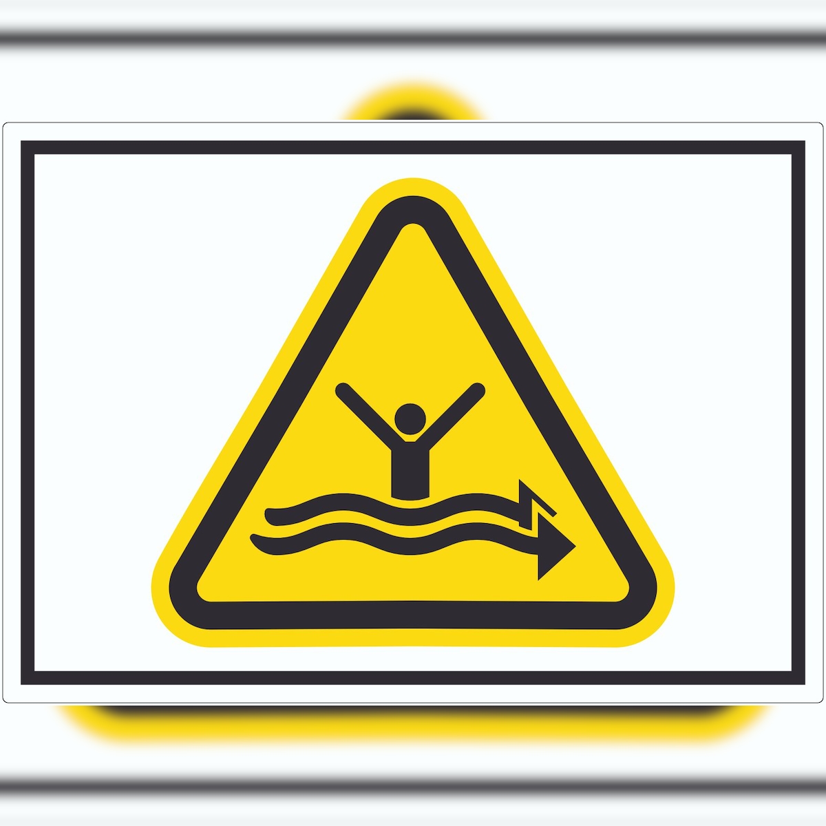 HB-Druck Aufkleber Warnung starke Strömung Symbol A7 (74x105mm) Image