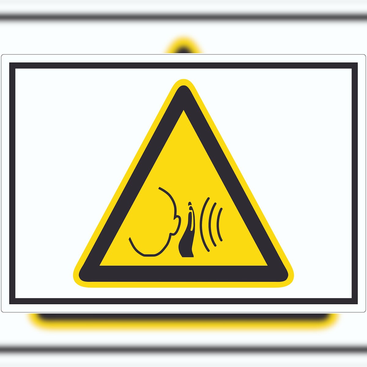 HB-Druck Achtung Unvermittelt laute Geräusche Symbol Aufkleber A3 (297x420mm) Image