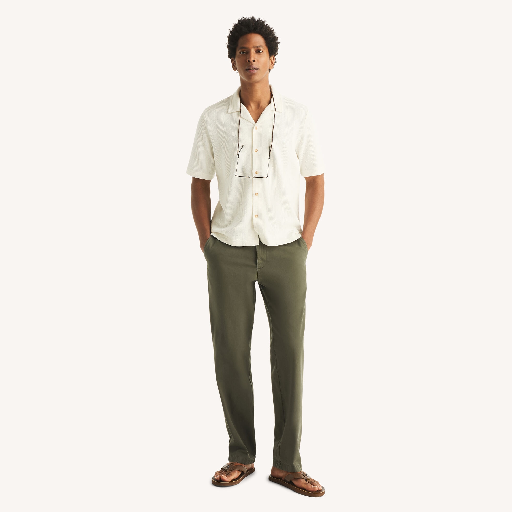 Nautica Men's Garment-Dyed Deck Pant 301 (Olive), 40x30