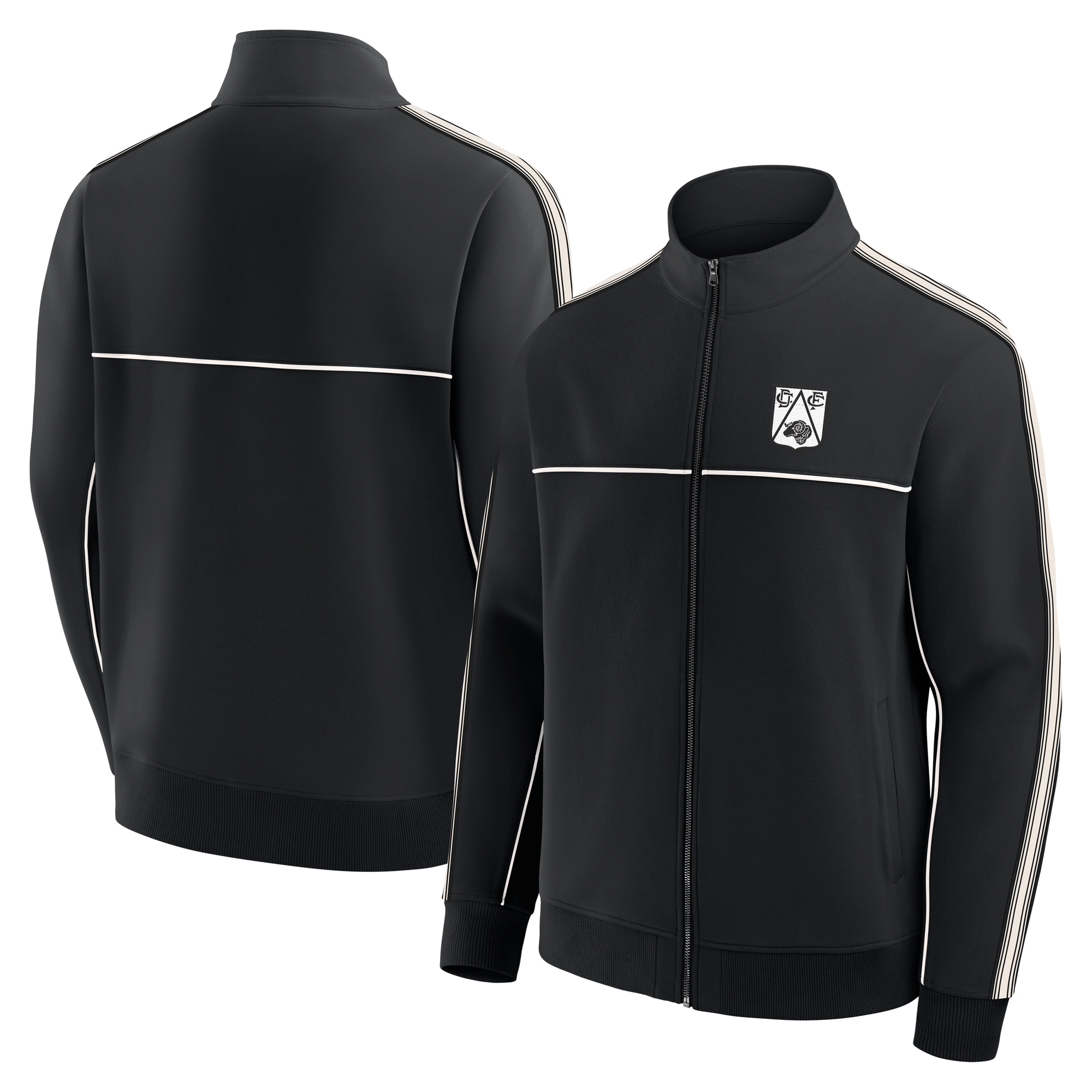Derby County Retro-Trainingsjacke – Schwarz – Herren Image