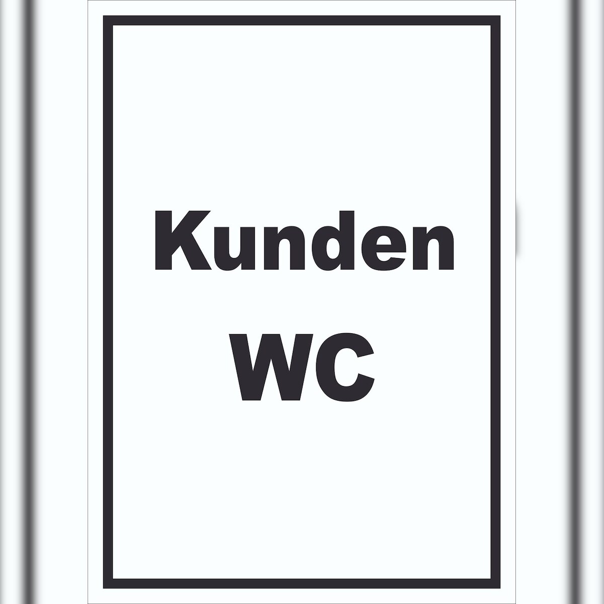 HB-Druck Kunden WC Schild mit Text Toilette hochkant A2 Rückseite selbstklebend Image