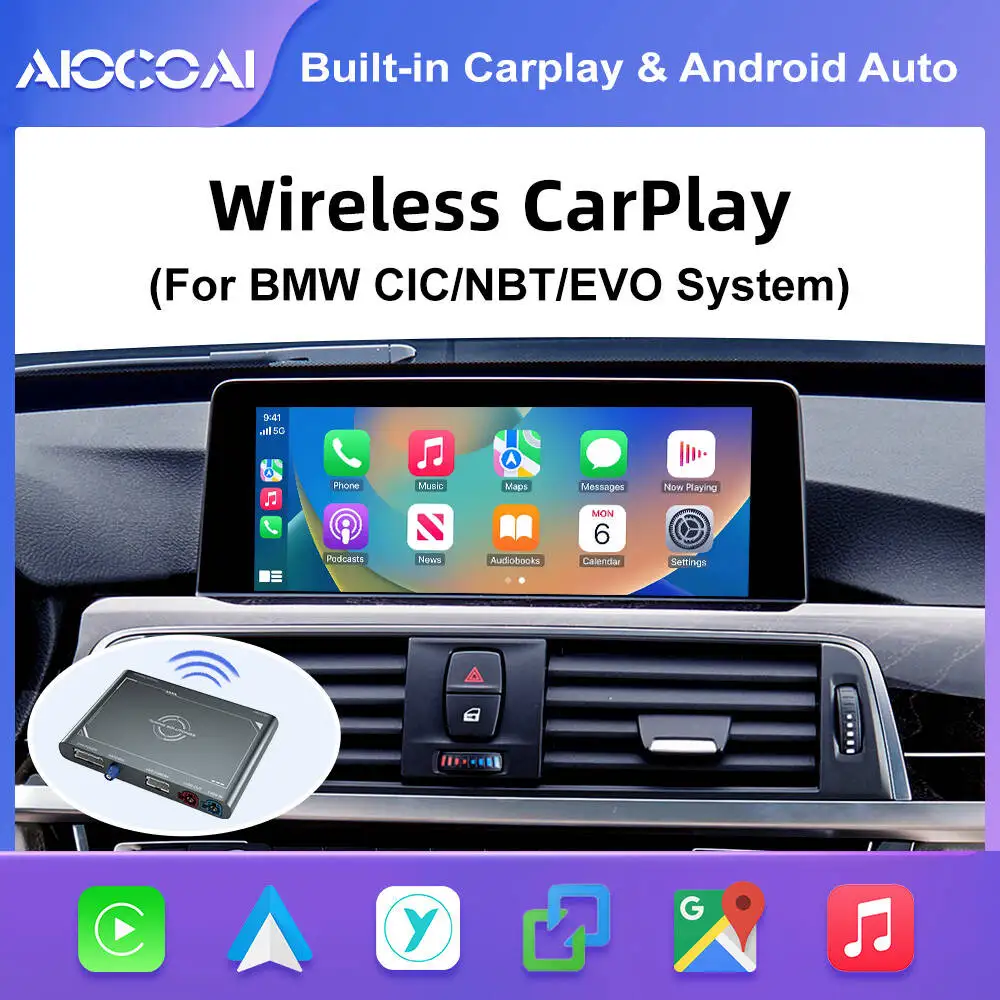 Drahtloses und kabelgebundenes Carplay Android Auto Modul Airplay Android Mirrorlink Interface Box für BMW NBT CIC EVO System F10 F20 F30.. Image