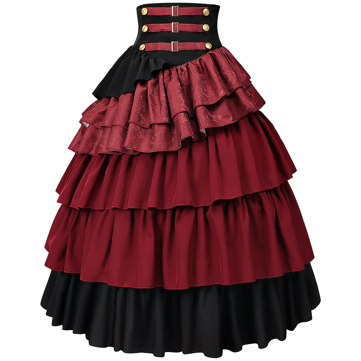 Cosplay Vintage Steampunk Kleid Viktorianisch Mittelalter Rüschen Satin Lotus Trim Gothic Röcke Frauen Korsett Rock Piraten Kostüme