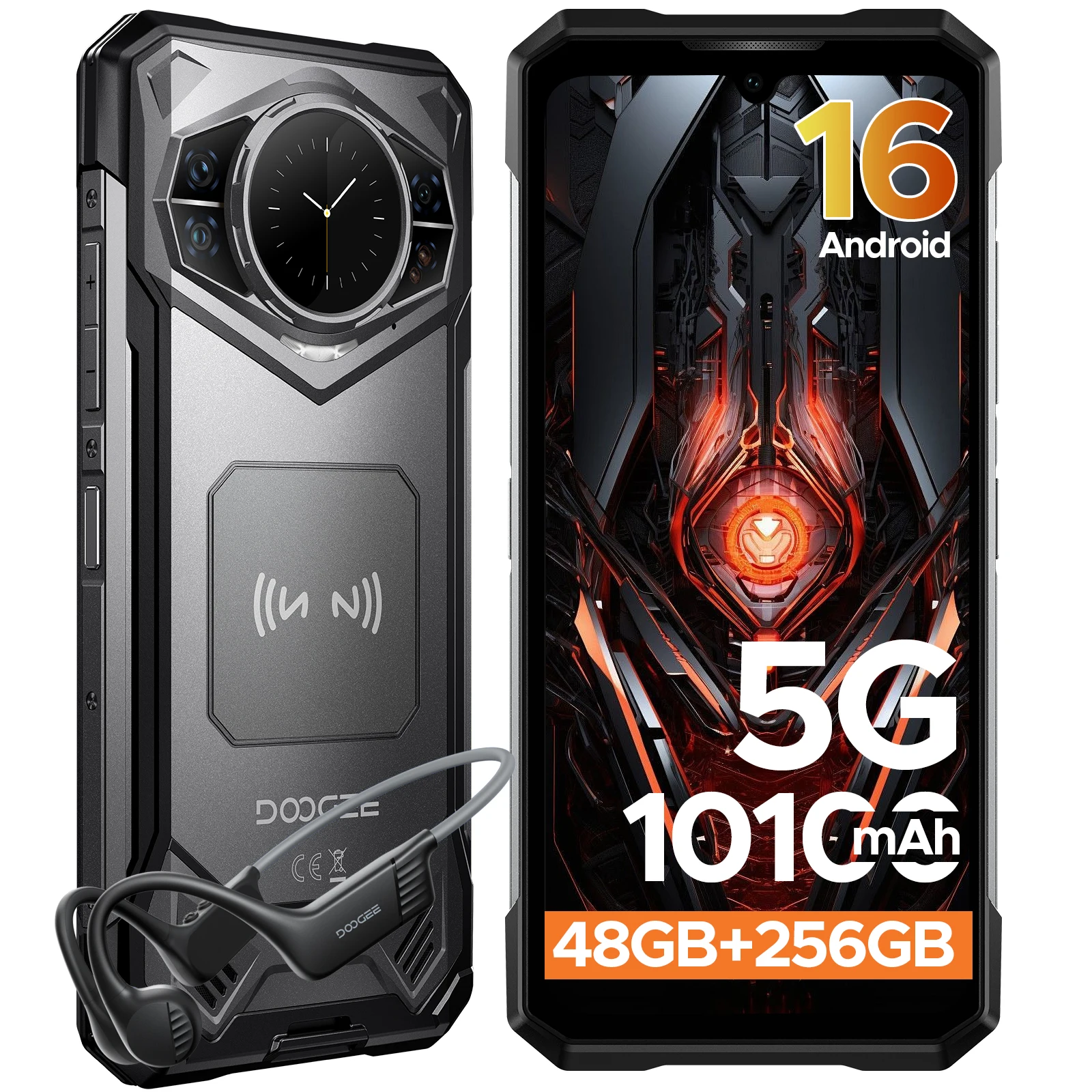 Globale Version DOOGEE S200 VIP 5G Outdoor-Smartphone 6,72 Zoll 120Hz Display 12GB 256GB 100MP AI-Hauptkamera 10100mAh Akku Smartphone Image