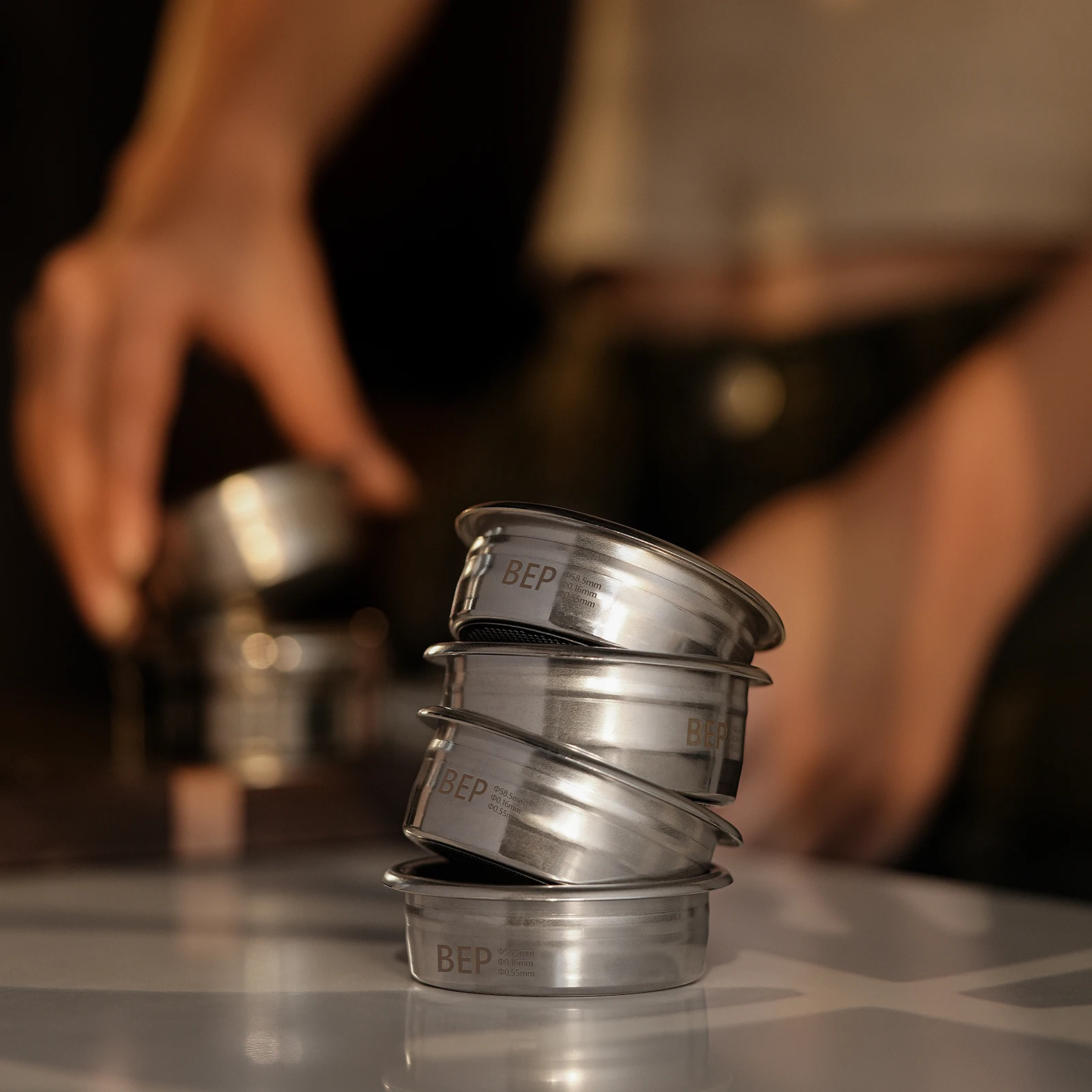 MHW-3BOMBER Espresso-Kaffeefilterkorb 12/15/18/20/22g Tassen-Doppelschichtfilter Kompatibel mit Espresso-Siebträger Barista Image