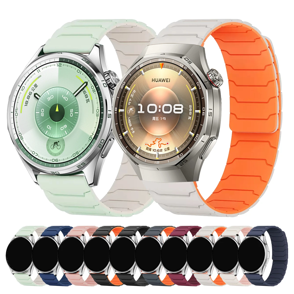 20 m 22 mm Silikonarmband für Huawei GT6 pro/GT5/GT4 46 mm Magnetisches Schlaufenband, kompatibel mit Huawei Watch 5 4pro/Ultimate 2 Correa Image