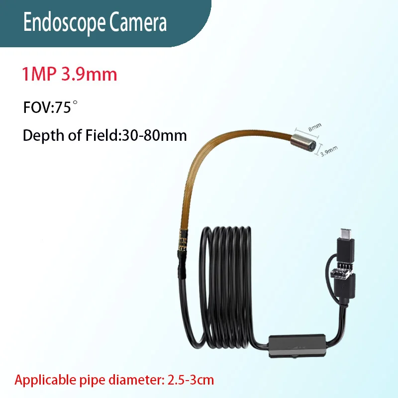 3,9 mm Android Endoskop Kamera 3 IN 1 Micro USB Typ C Endoskop Mini Kamera Wasserdichte LED Auto Inspektion Für HUAWEI XIAOMI PC Image