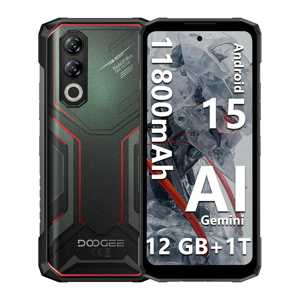 DOOGEE Blade20 Max Outdoor-Smartphone 36GB (12GB+24GB) RAM 1TB ROM 6,6'' Display 11800mAh Akku 64MP KI-Kamera Android 15 Smartphone