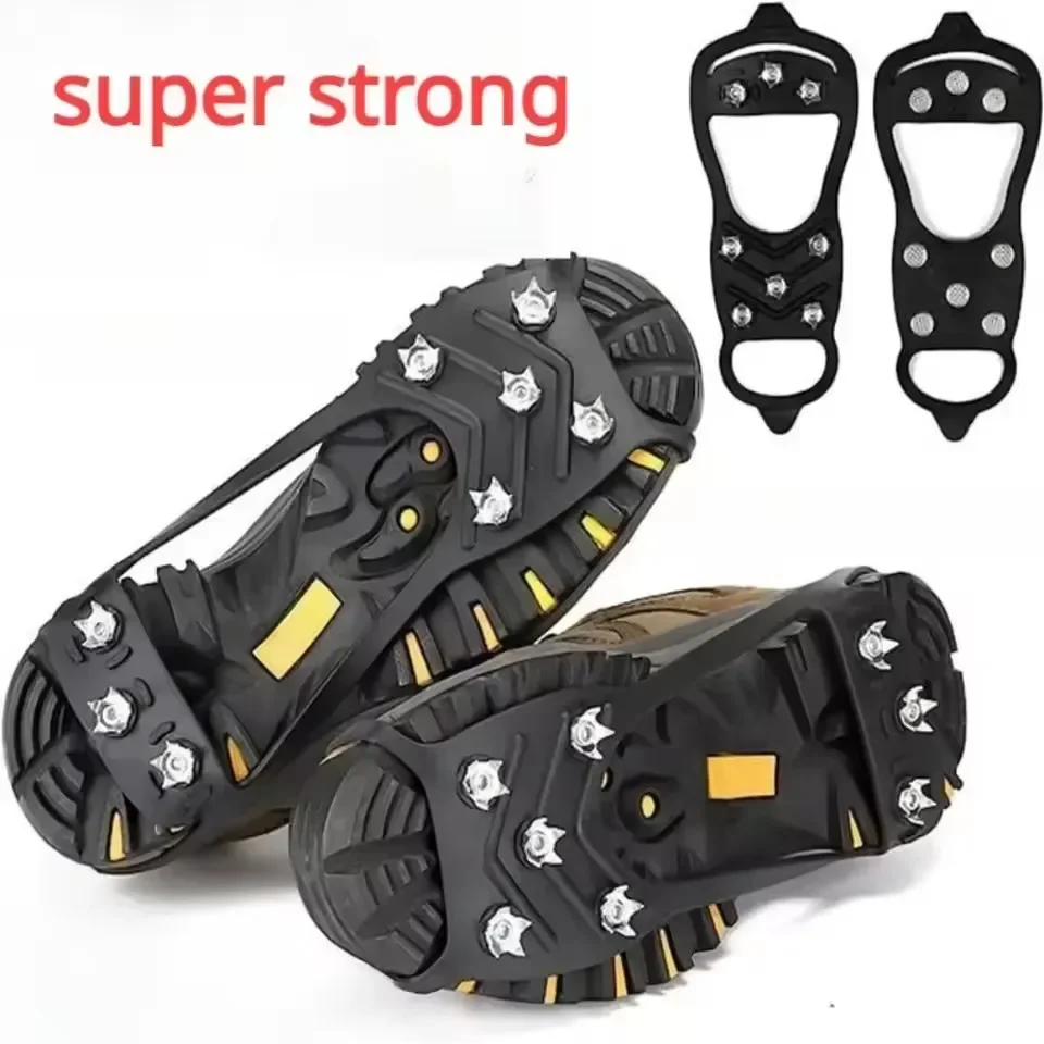 8-Zahn-Eisgriff-Spikes für Schuhe Winter Outdoor Rutschfeste Wander- und Bergsteiger-Eis-Schnee-Steigeisen Rutschfeste Schuhüberzieher Image