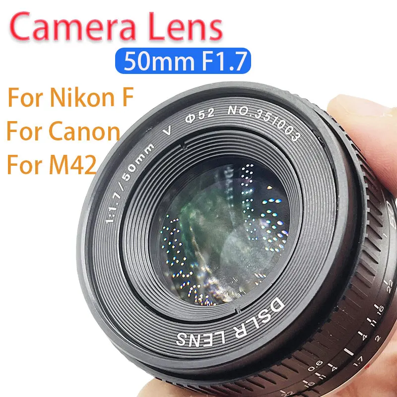 FH 50 mm F1.7 Metall-Großblende Standard Prime Vollformat-Portrait-Objektiv mit manuellem Fokus für Canon EOS EF M42 Nikon F SLR-Kamera Image