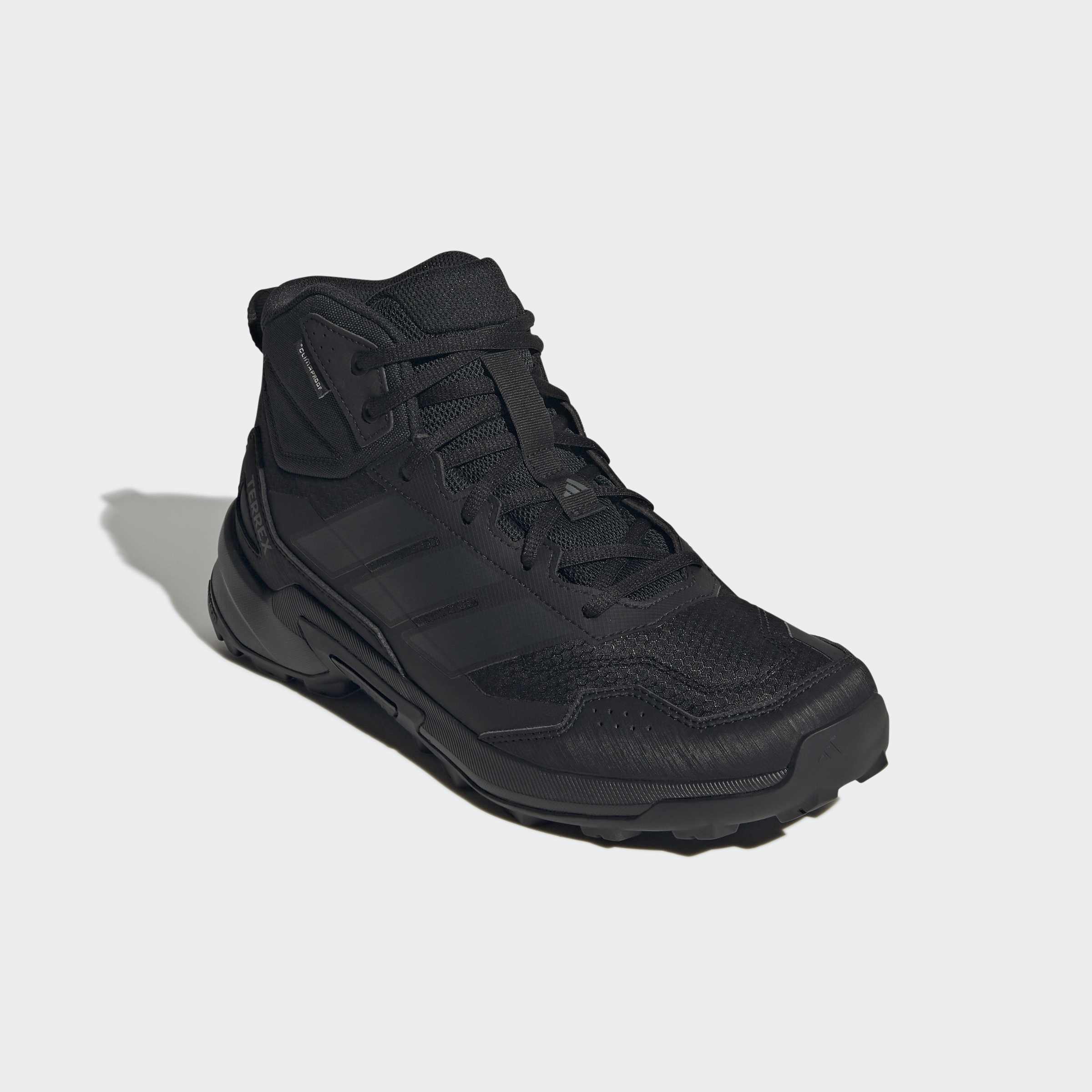 Wanderschuh ADIDAS TERREX "TERREX EASTRAIL 3 MID CLIMAPROOF", Herren, Gr. 46, core schwarz, carbon, grau four, Synthetik, Textil, Schuhe Wanderschuh, wasserdicht
