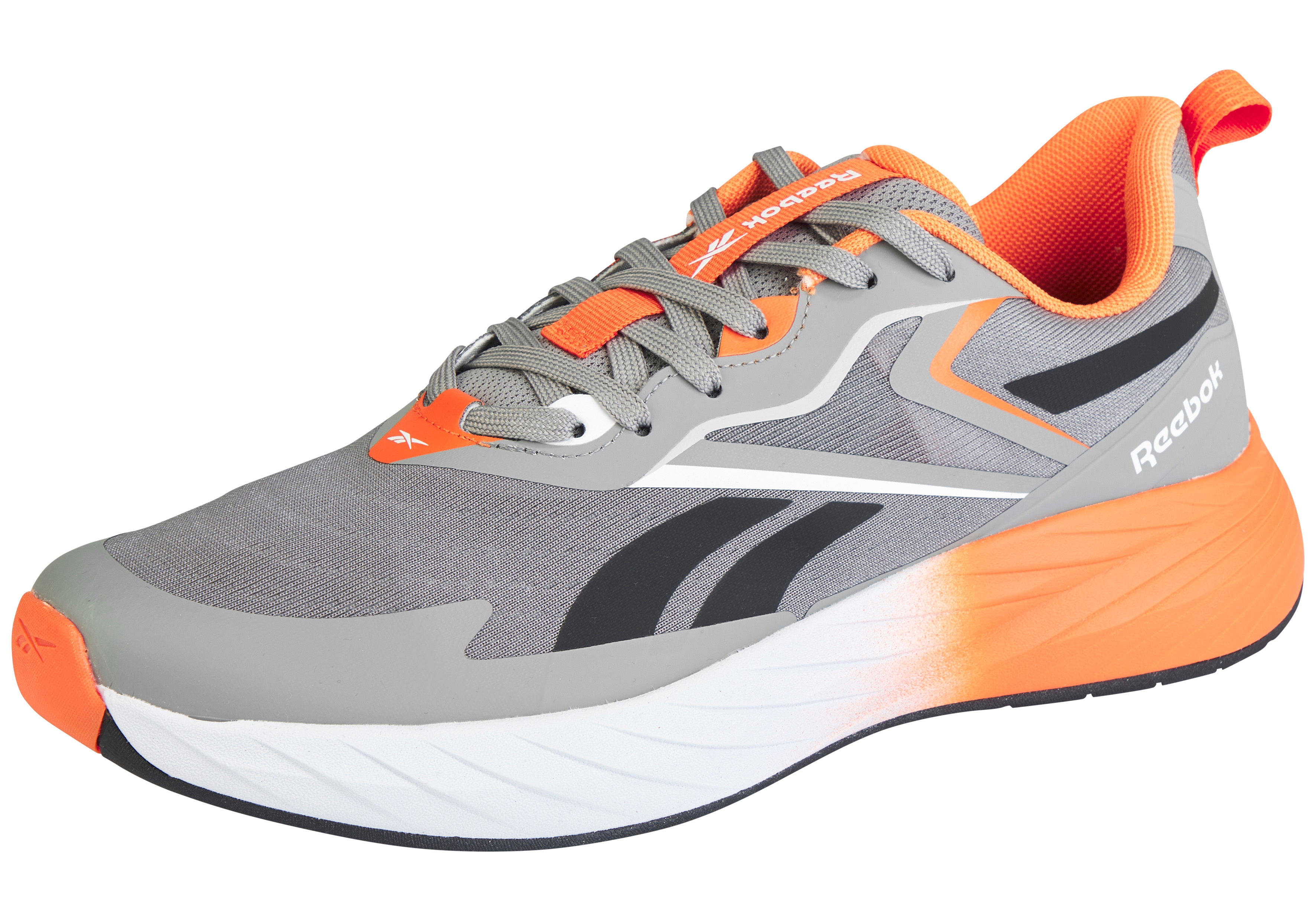 Laufschuh REEBOK "VERSE", Herren, Gr. 41, grau, schwarz, atomic tangerine, Synthetik, Textil, Schuhe Laufschuh