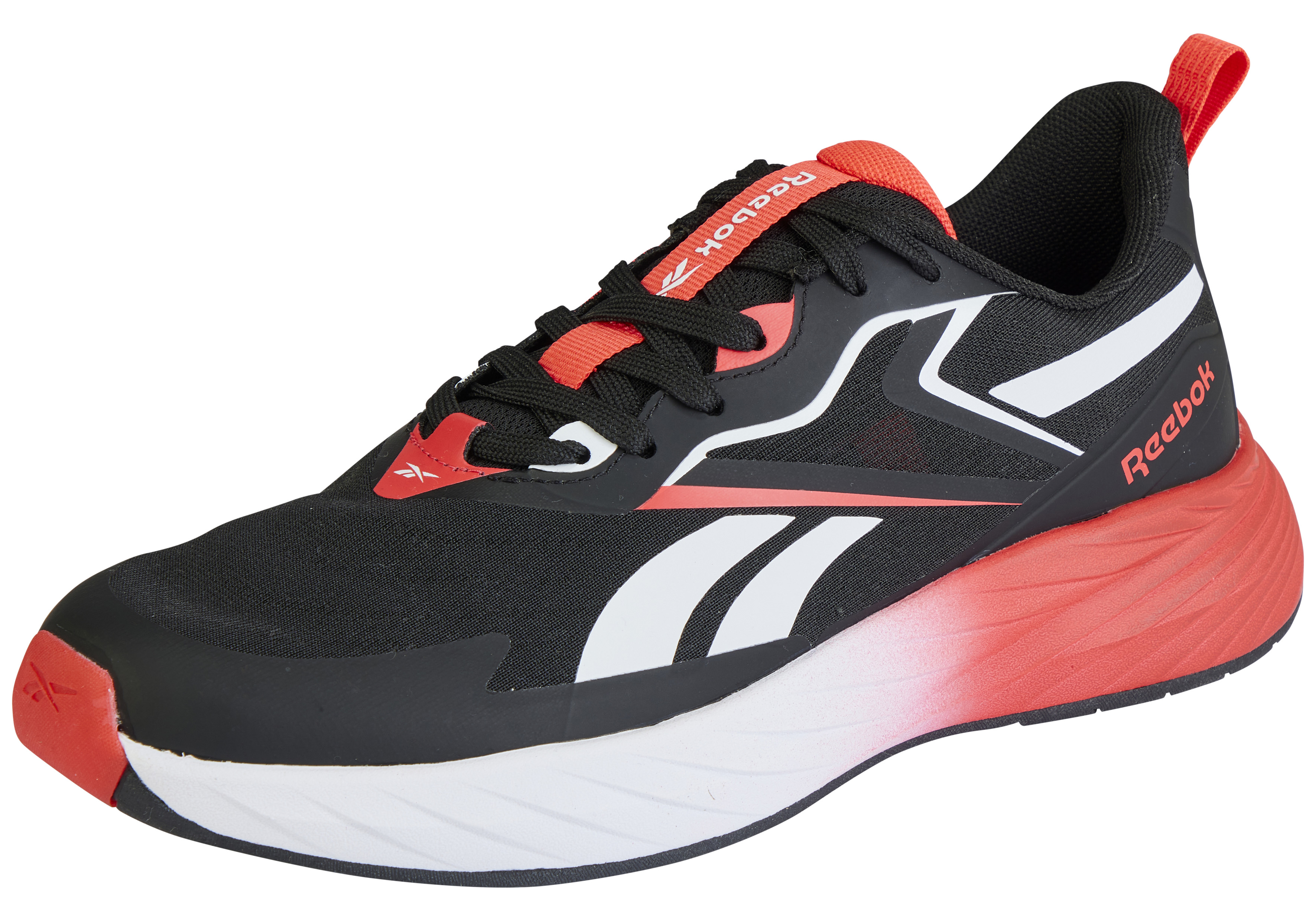 Laufschuh REEBOK "VERSE", Herren, Gr. 44, schwarz, weiß, energy rot, Synthetik, Textil, Schuhe Laufschuh