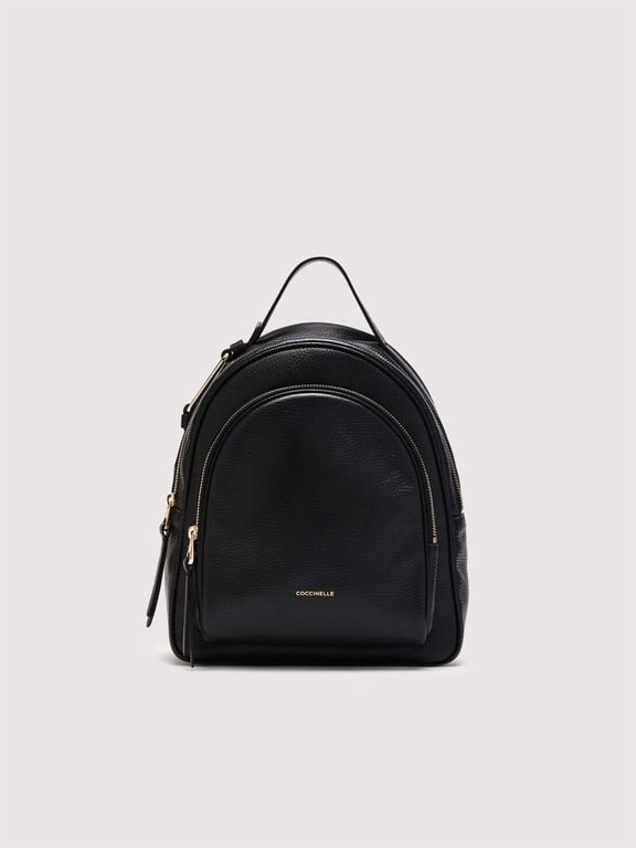 Grained Leather Backpack Malory Medium - Black - Coccinelle Backpacks