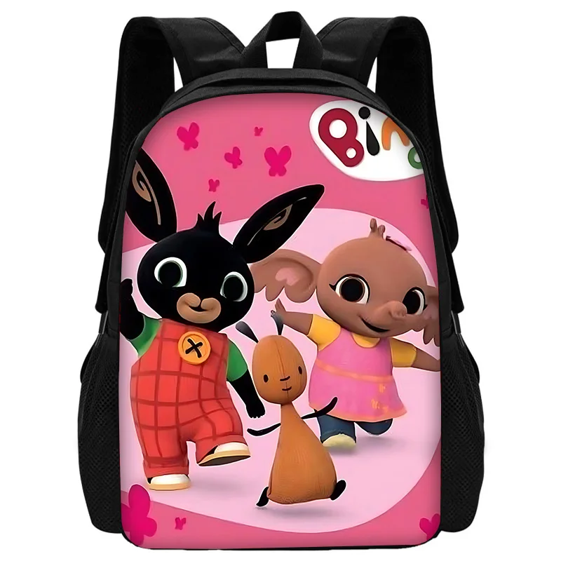 Sac à dos d'école pour enfants avec motif de lapin de dessin animé mignon, avec sacs à déjeuner, trousses à crayons, sacs d'école pour garçons et filles, meilleur cadeau
