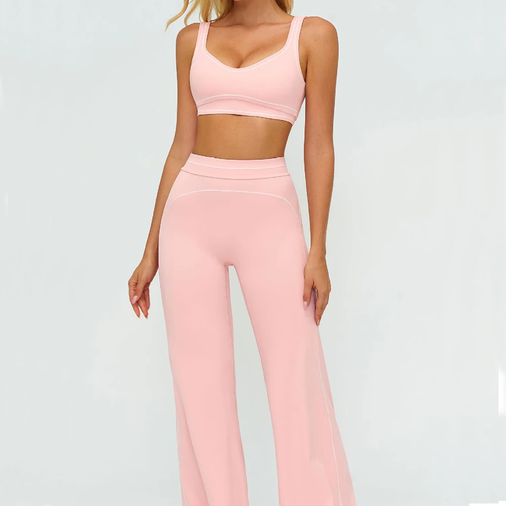 Ensemble de Yoga 2 pièces pour femmes, survêtement, tenues d'entraînement, Fitness, vêtements de sport, Leggings taille haute, soutien-gorge de sport, vêtements de sport