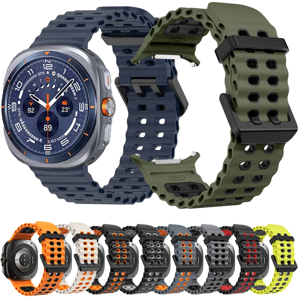 Ocean Silikonarmband für Samsung Galaxy Watch Ultra 2025, atmungsaktives Armband für Samsung Galaxy Watch 8–7 Ultra 47 mm Sportarmband Image
