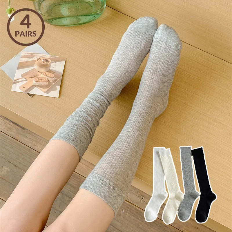 1/4paris Damenstrümpfe, mittelhohe Socken für Damen, JK Lolita, süße Mädchen, lange Socken, Sommer, einfarbig, lässige Damenstrümpfe Image