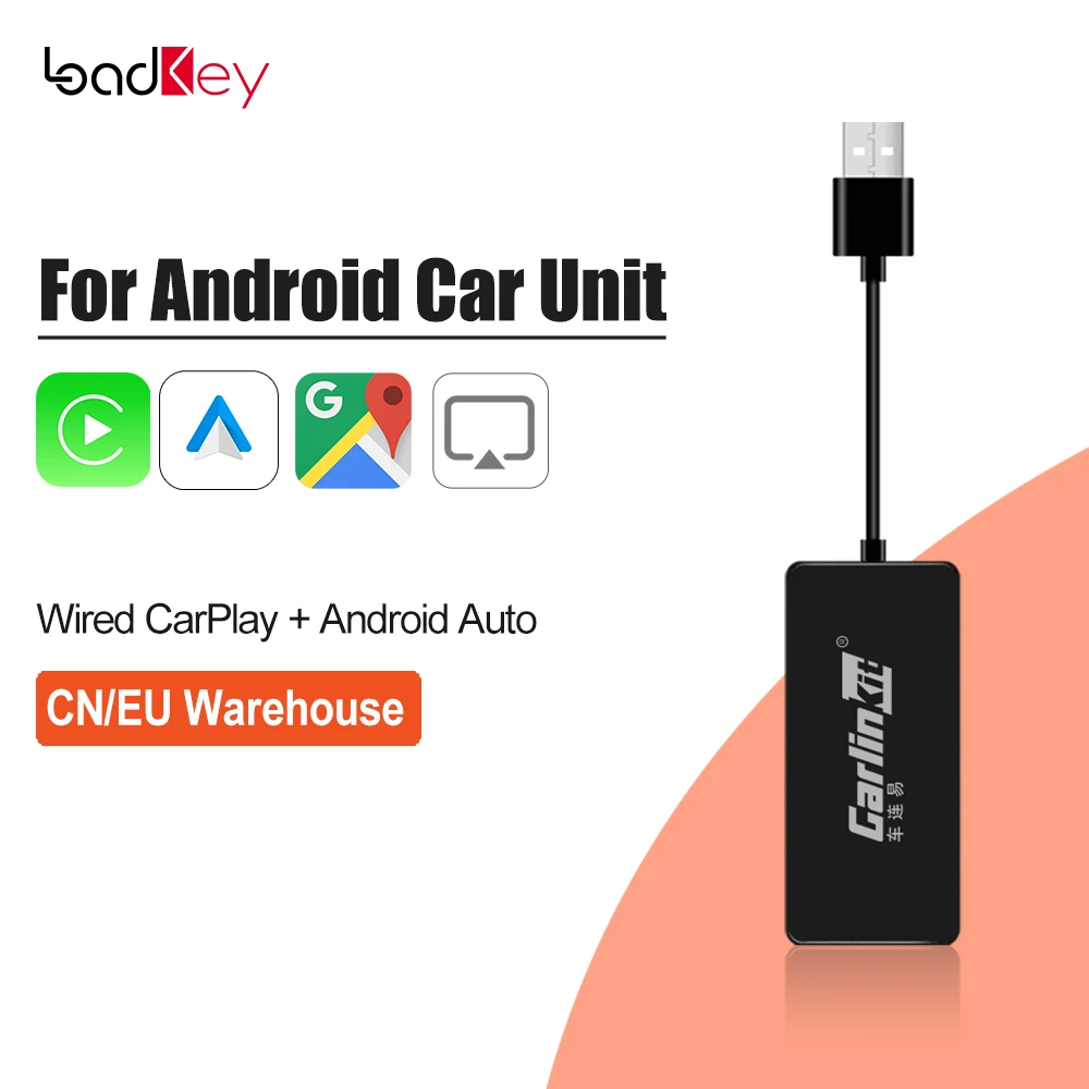 LoadKey & Carlinkit Android Auto für CarPlay Dongle, kabelgebunden, USB, Plug-and-Play für Refit, Android-Navigation, Player, Smart Link Image