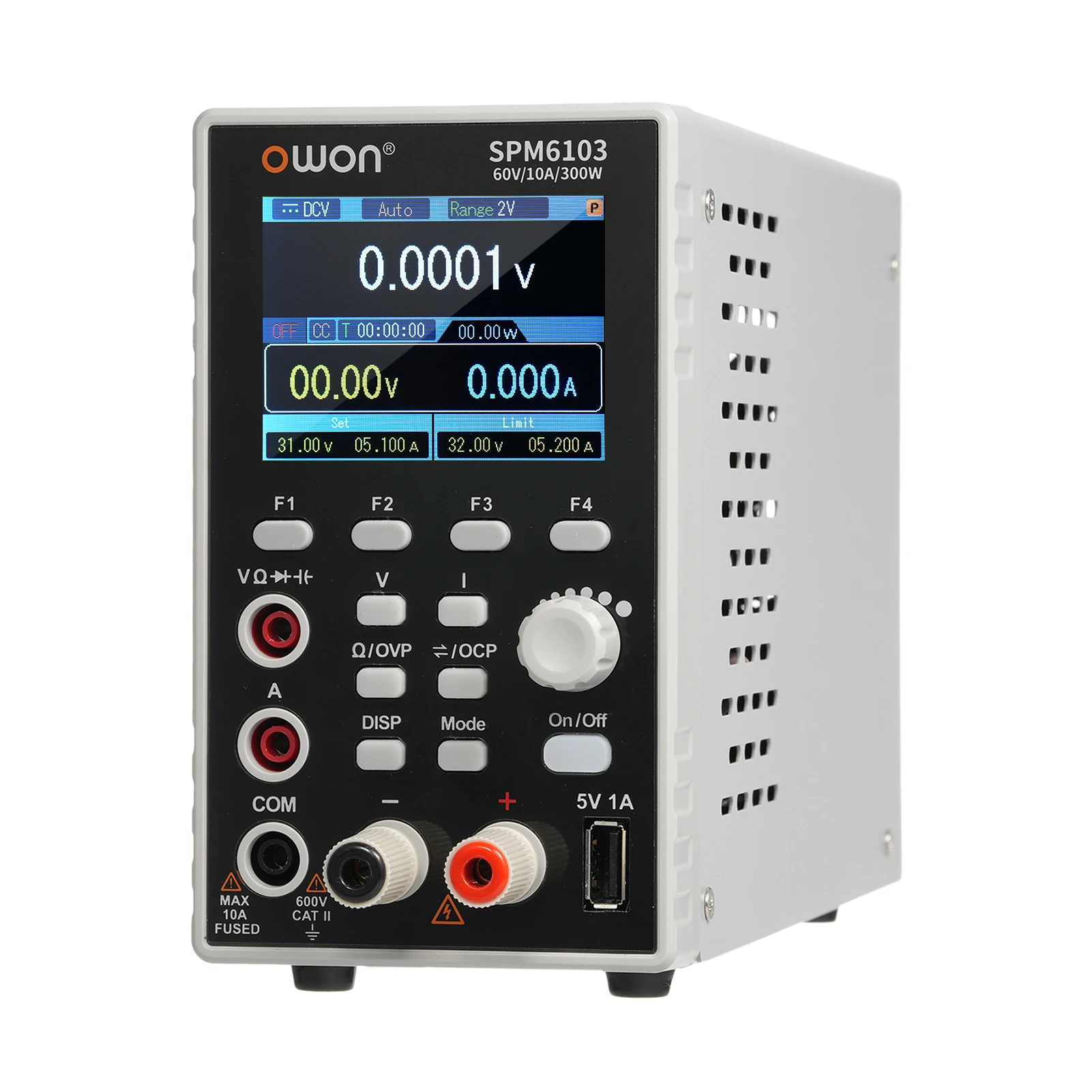 OWON SPM6103 Programmierbares Labornetzteil (0–60 V, 0–10 A), 300 W Tisch-Gleichstromnetzteil mit geregeltem Multimeter-Netzteil Image