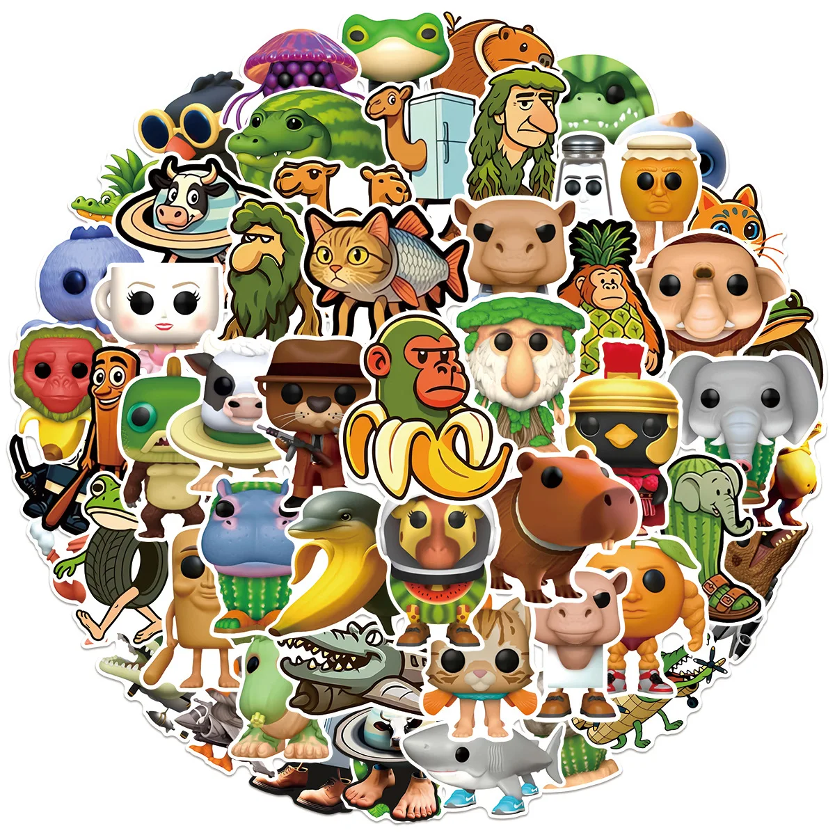 55 Stücke Coole Italienische Brainrot Aufkleber Tung Tung Sahur Lustige Tier Ai Muster Kinder Spielzeug Stationäre Dekorative Aufkleber Aufkleber Image