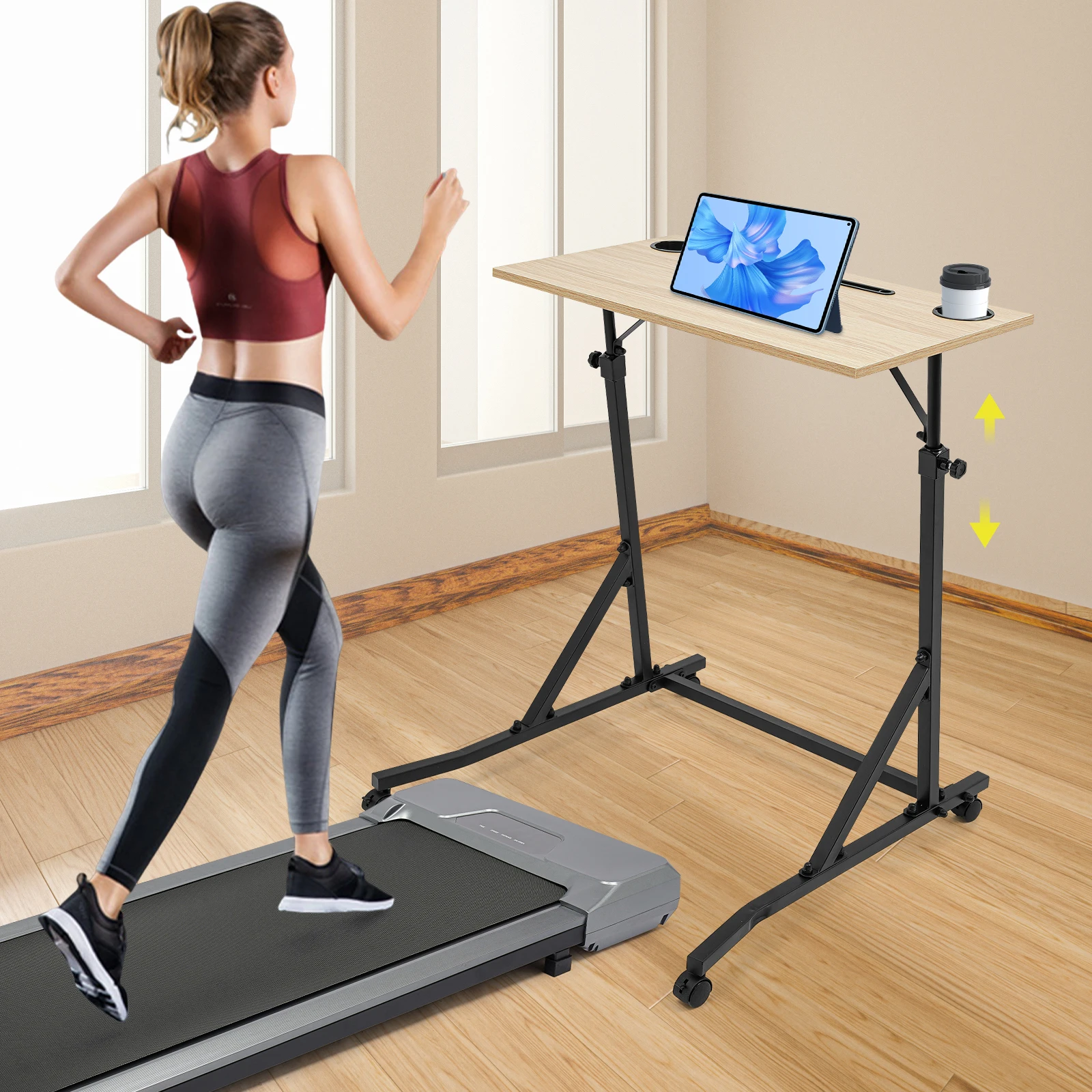 Verstellbarer Fahrradtrainer, Fitness-Schreibtisch, Stehpult für Indoor-Radfahren und Fahrradtrainer, Fahrradtrainer, Schreibtisch, Fitness-Schreibtisch Image