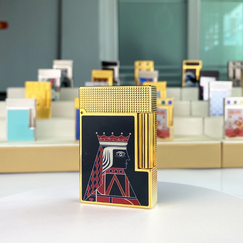 Langsheng Feuerzeug, reines Kupfer, individuelles Geschenk für Freund, hochwertige Stahl-Sound-Schleifscheibe, echtes, aufblasbares Vintage-Licht Image